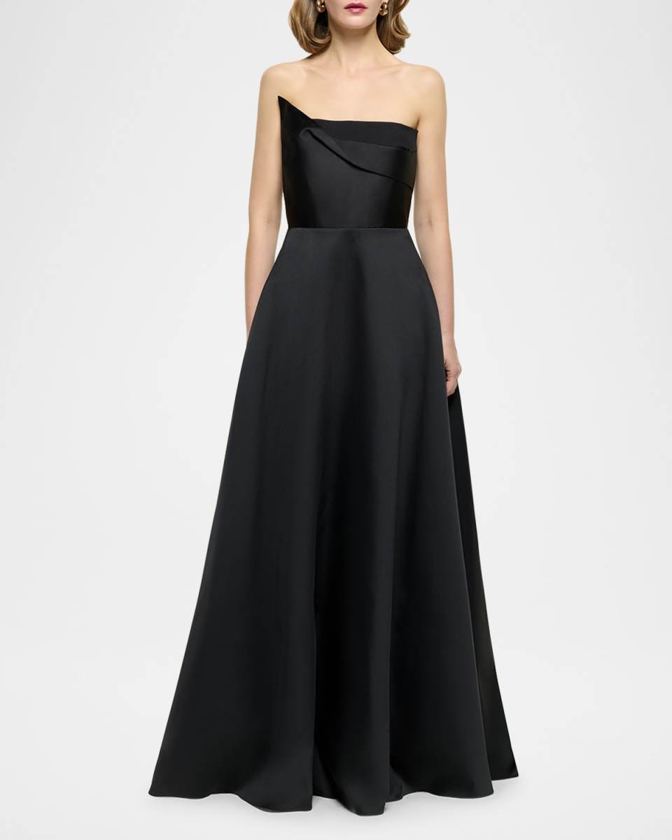 Strapless Sculpted Taffeta Gown